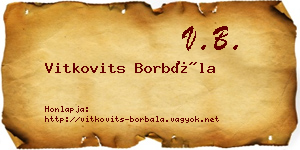 Vitkovits Borbála névjegykártya