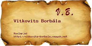 Vitkovits Borbála névjegykártya